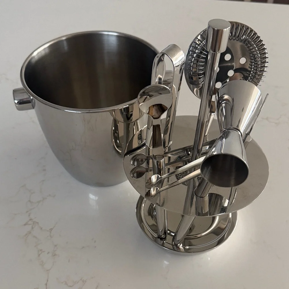 Crate & Barrel Stainless Steel Bar Tool Set